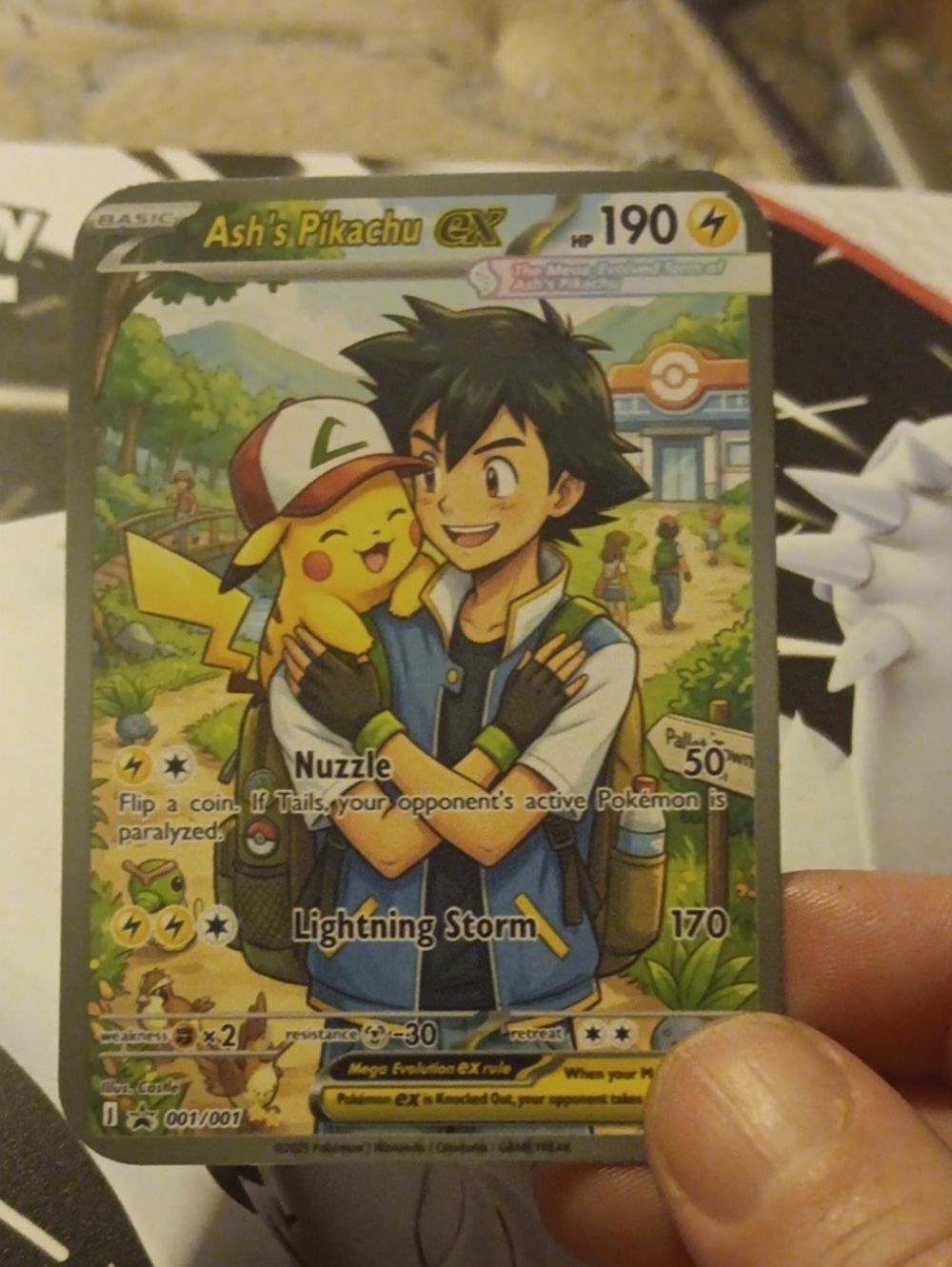 Ash's Pikachu EX Collectible Card - Yellow